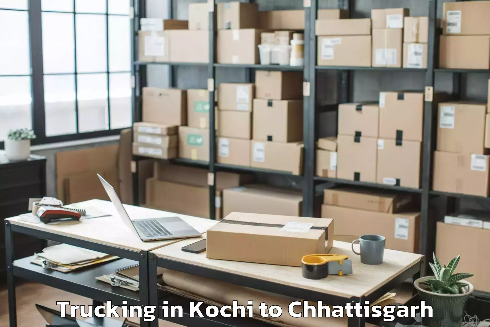 Kochi to Malkharoda Trucking Booking